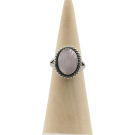 Ring zilver Mt. 9/60 Rozenkwarts RAJ10_Ox