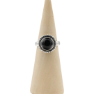 Ring zilver Mt. 8/57 Zwarte Onyx RAJ15