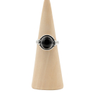 Ring zilver Mt. 9/60 Zwarte Onyx RAJ16