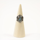 Ring zilver Mt. 9/60 Labradoriet RAJ6
