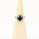 Ring zilver Mt. 6/52 Zwarte Onyx HAS44