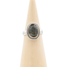 Ring zilver Mt. 8/57 Labradoriet HAS249