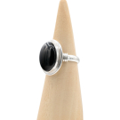 Ring zilver RAJ8a Obsidiaan Mt. 10/62
