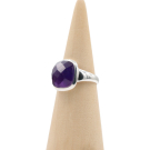 Ring zilver HAS84f Amethist Facet Mt. 9/60