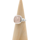 Ring zilver HAS84f Rozenkwarts facet Mt. 9/60