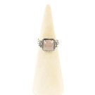 Ring zilver Mt. 8/57 Rozenkwarts MQS17