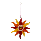 Ornament resin zon geel/rood