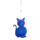 Ornament resin zittende kat blauw