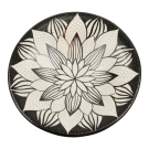 Schaal terracotta stippen mandala zwart L