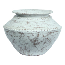 Vaas terracotta laag wit gekalkt