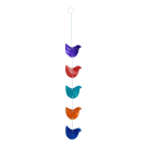 Hanger capiz vogels meerkleurig