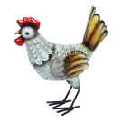 Dekobild Metall Huhn weiß
