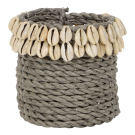 Mand zeegras/schelpen grijs XS
