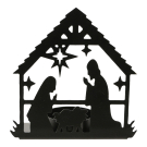 Waxinelichthouder ijzer kerststal open S