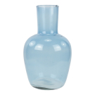 Vaas glas hoge hals blauw
