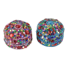 Pillendoos lakh rond turquoise/roze set 2