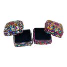 Pillendoos lakh vierkant paars/roze set 2