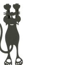 Boekenlegger metaal kat zwart