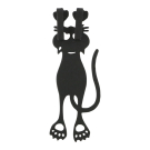 Boekenlegger metaal kat zwart