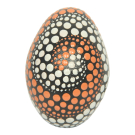 Maracas ei spiraal stippen orange/wit