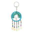 Sleutelhanger kralen levensboom turquoise