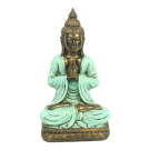 Beeld resin boeddha bidden turquoise