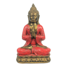 Beeld resin boeddha bidden rood