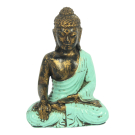 Beeld resin boeddha aarde gebaar turquoise