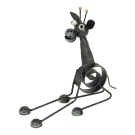 Statue metal giraffe sitting natural