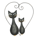 Wanddecoratie metaal katten zwart
