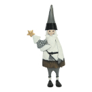 Beeld metaal kerstman grijs