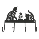 Sleutelrek metaal katten spelend zwart