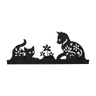 Waxinelichthouder metaal katten spelend zwart
