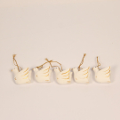 Ornament hout duif wit Set 5