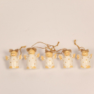 Ornament hout engel stip wit Set 5