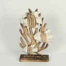 Beeld hout vis koraal white wash