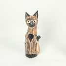 Beeld hout kat natural lang M