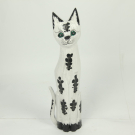 Beeld hout kat wit lang L