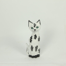 Beeld hout kat wit lang S