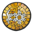 Schaal terracotta mozaiek bloem geel S