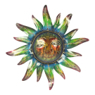 Wanddecoratie metaal zon gezicht multi