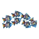 Wanddecoratie metaal vissen wit patroon blauw