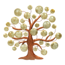 Wanddecoratie metaal levensboom abstract goud