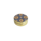 Pillendoosje zeefdruk bloemenmotief blauw