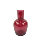 Vaas glas hoge hals donkerrood