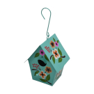 Vogelhuisje metaal handbeschilderd turquoise M
