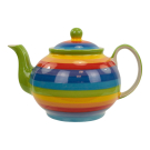 Theepot keramiek regenboog