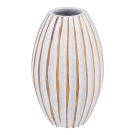 Vase Holzstreifen weiß