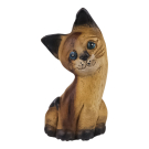 Beeld hout kat gekanteld hoofd