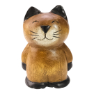 Beeld hout kat staand bruin